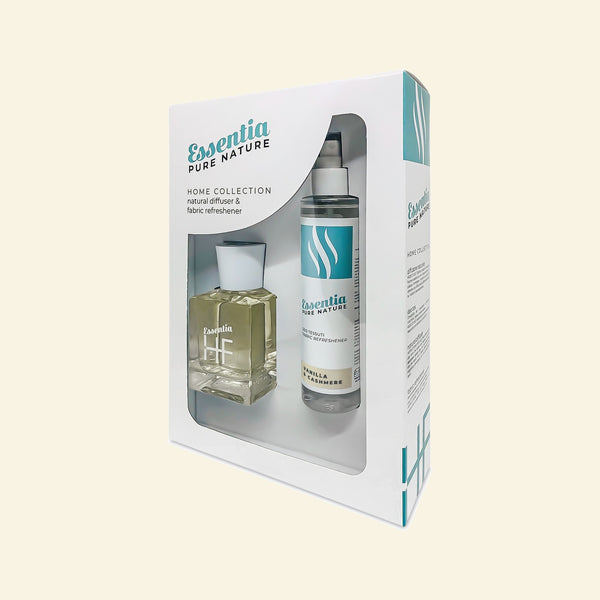 Home Fragrance Box Essentia Pure Nature Vanilija in kašmir – difuzor 100 ml in osvežilec tkanin 150 ml